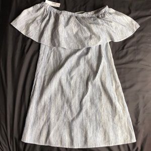 Small off white, white, blue dress